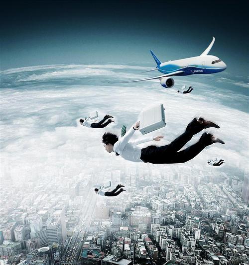 广告创意素材-空中飞翔的男士艺术设计图片素材
